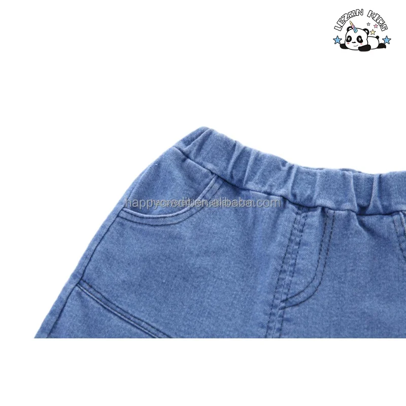 LEZONKIDS - Casual Lapel Striped Shirt Little Kids Denim Shorts Two Piece Set Boys Clothing Set for Summer